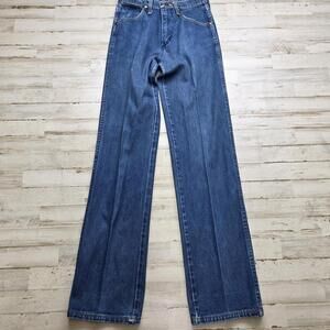 Vintage Wrangler Jeans Fits 25x34 Blue Denim Western Cowboy 13MWZ Made in USA